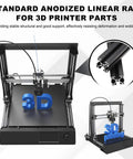 3D printer with 4 Pack 350mm 3030 Aluminum Extrusion Profiles European Standard Anodized Linear Rail Black Finish for smooth motion