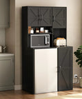 All In One Mini Fridge Cabinet With Storage And Coffee Bar Station, Outlets And Microwave Shelf, Wine And Beverage Stand For Kitchen Dorm Or Office, Black, Ultra Practical And User Friendly