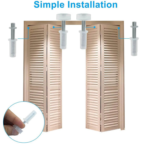 Bi Fold Door Top Roller Guide Kit With Spring Loaded Wheels And Pivots DIY Friendly Closet Door Hardware for folding doors