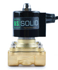 1/2 Inch Brass Electric Solenoid Valve 110V AC Normally Closed IP67 Waterproof Heavy Duty Underwater Ready For Water Non Potable