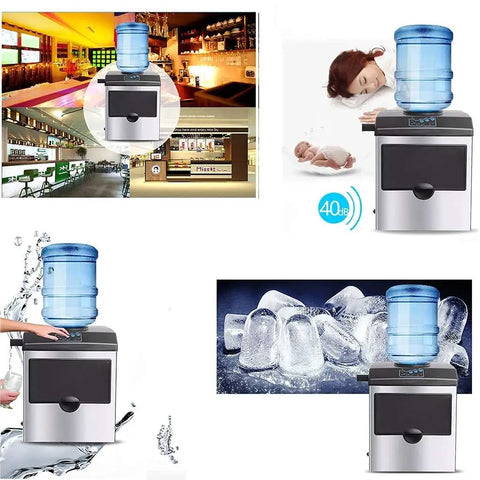 Clean Countertop Ice Maker Combo With Glowing Led Screen And Soft Touch Controls Spits Out Fresh Cubes Fast While Operating As A Sick Water Dispenser For Your Home Or Weekend Rager.