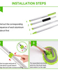 Installation steps for 62 Inch Adjustable Car Wash Brush Kit With Long Handle Chenille Microfiber Scrub Mitt And Sponge Replacement Head