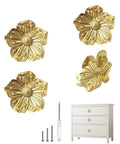 Gold Flower Dresser Knob Set 4 Pack Brass Floral Cabinet Knobs For Dresser Drawers Kitchen Cabinets And Bathroom Vanity Hardware Includes Multiple Screw Lengths Decorative Vintage Inspired Hardware with screws and dresser