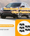 Honda CRV Headlamp Clip Trim Molding Kit 5Pcs Replacement Fasteners For 2017 2018 2019 2020 Plug And Play Secure Fit Durable Hold 33152TLAA01