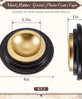 4 Pcs Piano Caster Cups Set For Hardwood Floors Metal Rubber Construction Grand Piano Floor Protectors side and top view