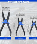 Three Pack Hose Pinch Off Pliers Set With Five Point Nine Inch Seven Point Three Inch And Ten Inch Straight Fuel Line Clamp Pliers for gas.