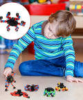 Child playing with 40 Pack Funny Sensory Fidget Toys Set Transformable Chain Robot Finger Toys DIY Deformation Spinners For Stress Relief Autism Gifts For Adults And Teens Prize Stuffers Party Favors Classic