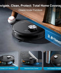 Robotic Vacuum And Mop With 11500 Pa Suction, All-In-One 3-In-1 Clean under furniture showcasing slim design and smart navigation