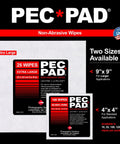 PEC-PAD non-abrasive wipes kit; 9x9 in (25) and 4x4 in (100) wipes for cleaning film/negatives