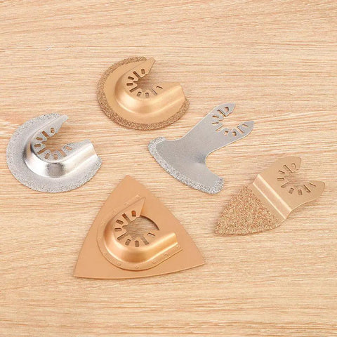 Five Piece Cemented Carbide Oscillating Saw Blades For Wood Plastic Hole Cutting Universal Fit Durable Multi Tool Blades Set