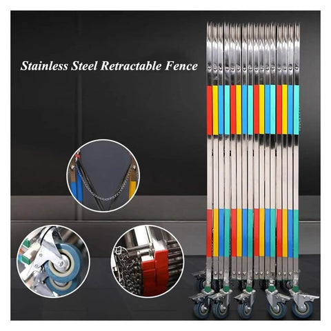 Retractable Stainless Steel Barricade Quickly Expands To Handle Traffic And Crowds Built Like A Tank Weatherproof Crowd Control Fence Straight Up Heavy Duty Gear Best For Construction Zones