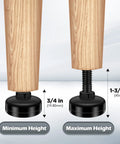 Heavy Duty Adjustable Furniture Leveling Feet Set Ten Pack With T Nut Kit Three Eighths Inch Sixteen Thread Leg Levelers height adjustable
