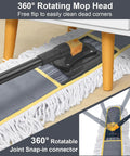 360° rotating mop head of Straight Up 24 Inch Commercial Dust Mop Heavy Duty Floor Duster with washable cotton pad.