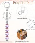 84Pcs Beadable Keychains Set With 12 Bendable Keychains shown with purple and pink silicone and spacer beads, high quality alloy