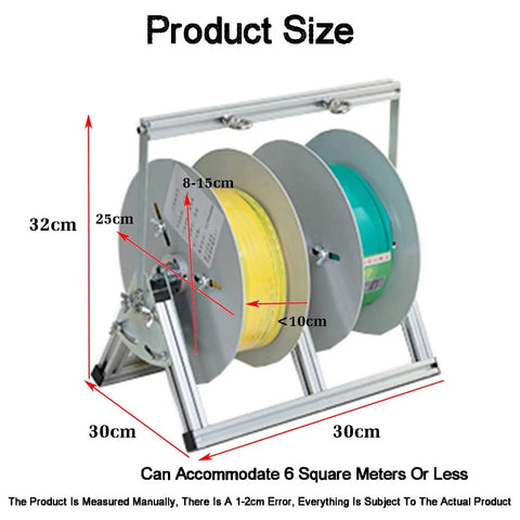Heavy Duty Steel Wire Spool Rack And Cable Dispenser For Organized Workbench Industrial Grade Wire Organizer dimensions