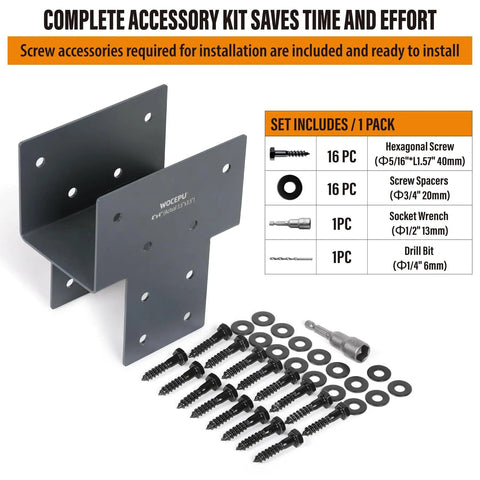 4 Pack Heavy Duty Stainless Steel Post Caps Tie Bracket Fits 4x4 Actual 3.5x3.5 Wood Posts for Connecting Gazebos Decks and Beams