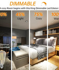 Dimmable LED Edison Bulbs 8W, 60W Equivalent, E26 Filament Vintage Look lighting a bedroom with adjustable brightness.