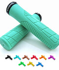 Lock-On MTB Grips For Mountain Bike BMX And E-Bike, Non-Slip Shock Absorbing 22.2mm Handlebar Grips In Sky Blue, Secure Lock-On Clamp.