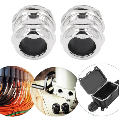 Ni Plated Brass Cable Gland Cord Grip Stress Relief Kit Two Pack IP68 Waterproof Glands for Electrical Boxes