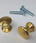 Brass Piano Desk Knobs Set Of Two Five Eighth Inch Diameter With Machine Screws For Fallboard And Key Cover Replacement Hardware