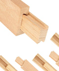 Rock Solid Beech Wood Drawer Slides Center Mount Cabinet Hardware Includes Six Piece Set featuring detailed beech wood tracks.