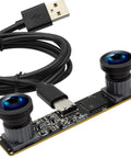 Dual Lens Global Shutter USB Camera Module For PC 4MP HD 3200X1200 MJPEG At 60FPS Wide 120 Degree Field Of View 3D Stereo Interchangeable M9
