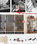 Workhorse Heavy Duty Clothes Rack With Double Shelf Built Tough Hanging Organizer For Winter Coats And Casual Wear, organizing clothes and shoes.