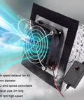 Vented Resin 3D Printer Enclosure With LED Light And Vent Kit exhaust system showing high-speed fan and adjustable speed control