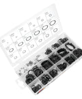 External Snap Ring Assortment Kit 300 Pieces With 18 Popular Sizes Re Sealable Storage Case shown open with compartments