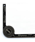 Dead On Aluminum Miter Saw Protractor Angle Finder Tool For Crown Molding And Trim Work Heavy Duty Carpenter Gauge with engraved scales.