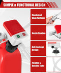 Portable Fuel Transfer Pump With Auto Stop Sensor 3.2 GPM, 51 Inch Hose, elasticized snap fastener, nozzle fixation, anti-leak design.