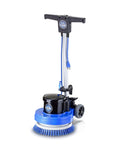 Core 13 Inch Electric Floor Buffer Scrubber And Polisher, heavy duty cleaning machine for all surfaces, shown with attached brush pad