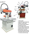 220V Universal Cutter Grinder And Saw Blade Sharpener Featuring Adjustable Angle Alignment Water Cooling Loop For Crushing Carbide Tipped Edges Drill Bits And Mill Cutters Heavy Duty Shop Workhorse Built Tough with detailed features and dimensions.