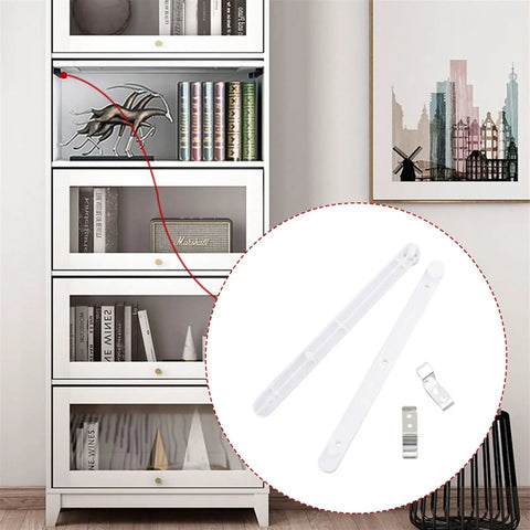 Full Extension Drawer Slides For Cabinets And Bookcases displayed with quick release latches, tool free, fully extendable, white.