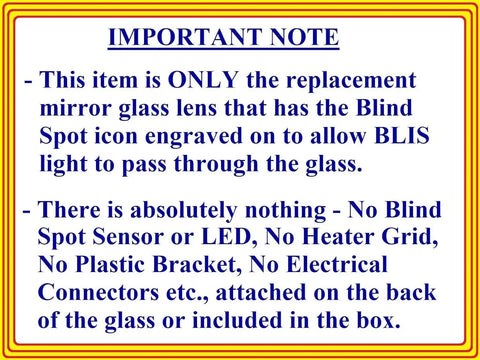 Important note about Volkswagen Atlas Blind Spot Mirror Glass features and exclusions for models 2018-2025
