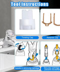 Instructional diagram for Two Pack Brass Dual Seal Faucet Cartridge Replacement For Moen 1225 1225B with retainer clips and twist cap