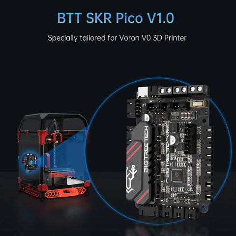 High Performance 3D Printer Control Board With Integrated TMC2209 Four Axis RP2040 Chip And Fuse Protection Straight Fire Upgrade For Voron Builders And Gear Heads in a 3D printer setup.