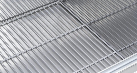 Inside view of Built Tough Stainless Steel Milk Crate Cooler Box With Heavy Duty Urethane Walls showing metal racks.