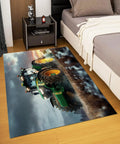 Farm Tractor Rug 3 By 5 Ft For Living Room And Bedroom, Super Cozy Ultra Soft Flannel Surface, Stain Resistant, Machine Washable Carpet