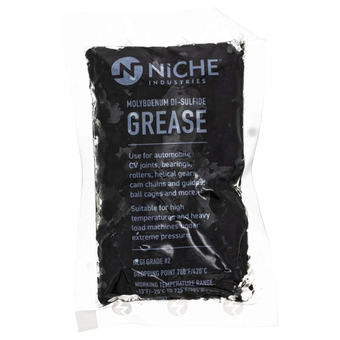 Niche Industries molybdenum grease pack for CV joints shown in packaging.