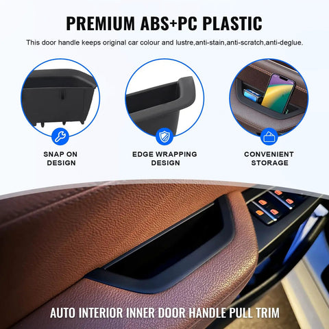 Front Left Door Handle Pull Trim For BMW X3 F25 X4 F26 2010 2017 Driver Side Armrest Cover Black ABS Replacement