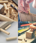 240 Piece Wood Dowels Kit With Sizes One Quarter Inch, Five Sixteenths Inch, And Three Eighths Inch, Tapered Ends With Beveled Grooves