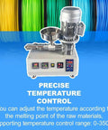Crush Plastic Pellets Into Premium Quality 3D Printer Filament With This Plug And Play Powerhouse Desktop Extruder, showcasing precise temperature control.