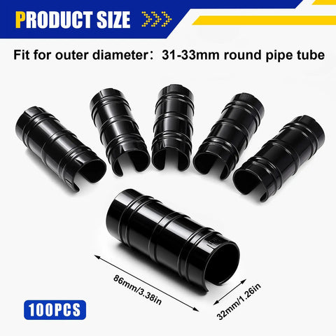 Pack Of 100 One And A Quarter Inch Greenhouse Clips Plastic Clamps 32 mm Black For PVC Pipes Sunshade Nets Row Covers Frame Shelters And Plant Support Accessories