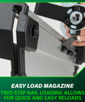 Framing Nailer Pro Preferred Pneumatic Tool With Claw Tip Tool Free Depth Adjustment showing magazine loading feature