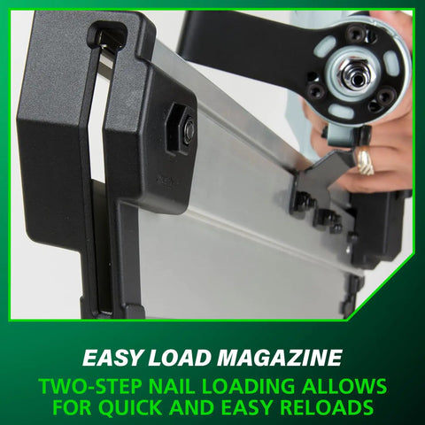 Framing Nailer Pro Preferred Pneumatic Tool With Claw Tip Tool Free Depth Adjustment showing magazine loading feature