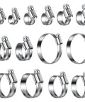 Non Slip Hose Clamp Assortment Twenty Pcs Five Sixteenth To One And One Quarter Inch Heavy Duty Worm Gear Clamps Stainless Steel 304