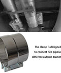 4 Inch Lap Joint Exhaust Band Clamp Set Easy Install Stainless Steel 304 With Zinc Plating under vehicle
