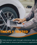 Mechanic testing a car with laptop beside Front Wheel Bearing Hub Assembly 2-Pack for Ford Focus 2000-2011 Front Left and Right 4 Bolt ABS