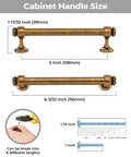 Antique Brass Aluminum Cabinet Handles 2 Pack With 5 Inch Hole Center Drawer Pulls size details and screws shown